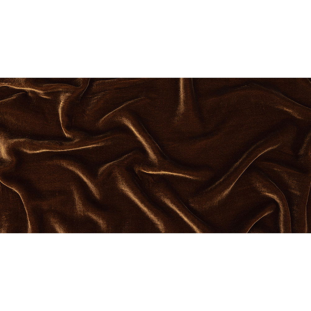 Soft Rayon-Silk Velvet - Rust Brown - Cicero Collection Folded Soft Rayon-Silk Velvet - Rust Brown - Cicero Collection Folded