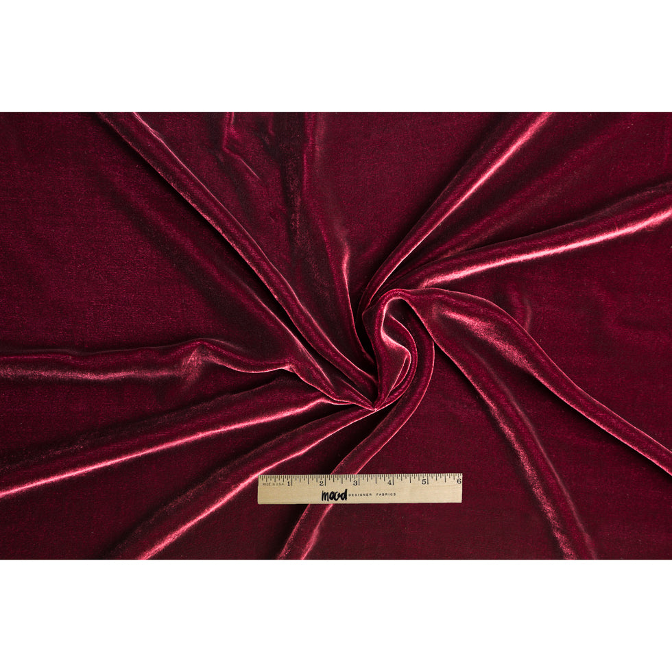 Soft Rayon-Silk Velvet - Sultan Red - Cicero Collection Folded Soft Rayon-Silk Velvet - Sultan Red - Cicero Collection Folded
