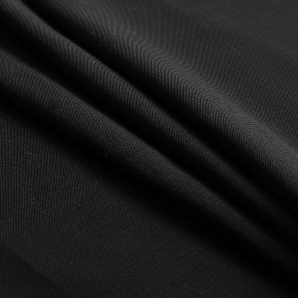 Italian Black Wool Double Cloth Twill/Crepe - Detail Italian Black Wool Double Cloth Twill/Crepe - Detail