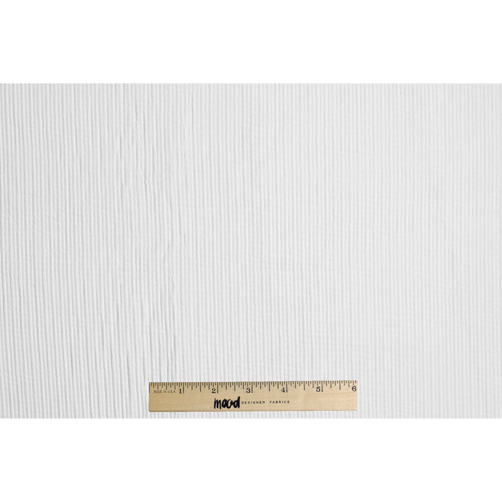 Italian White Textured Cotton-Poly Woven Full Italian White Textured Cotton-Poly Woven Full