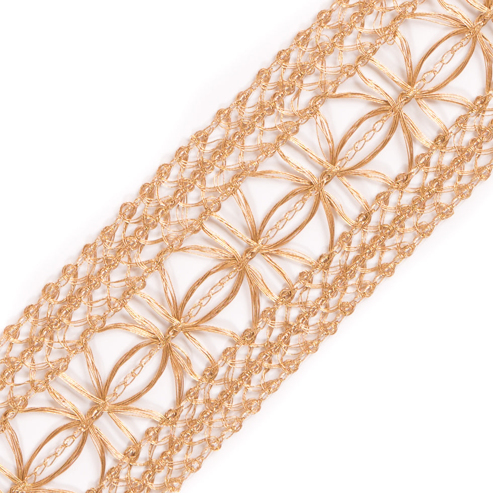 Metallic Gold Crochet Trim - 1.5" Detail Metallic Gold Crochet Trim - 1.5" Detail
