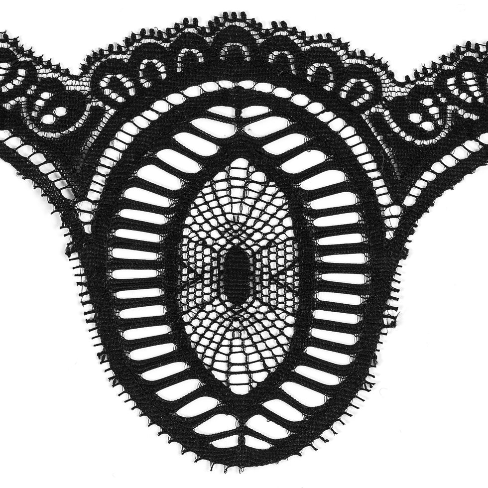 4.25" Black Fine Lace Trimming Detail 4.25" Black Fine Lace Trimming Detail