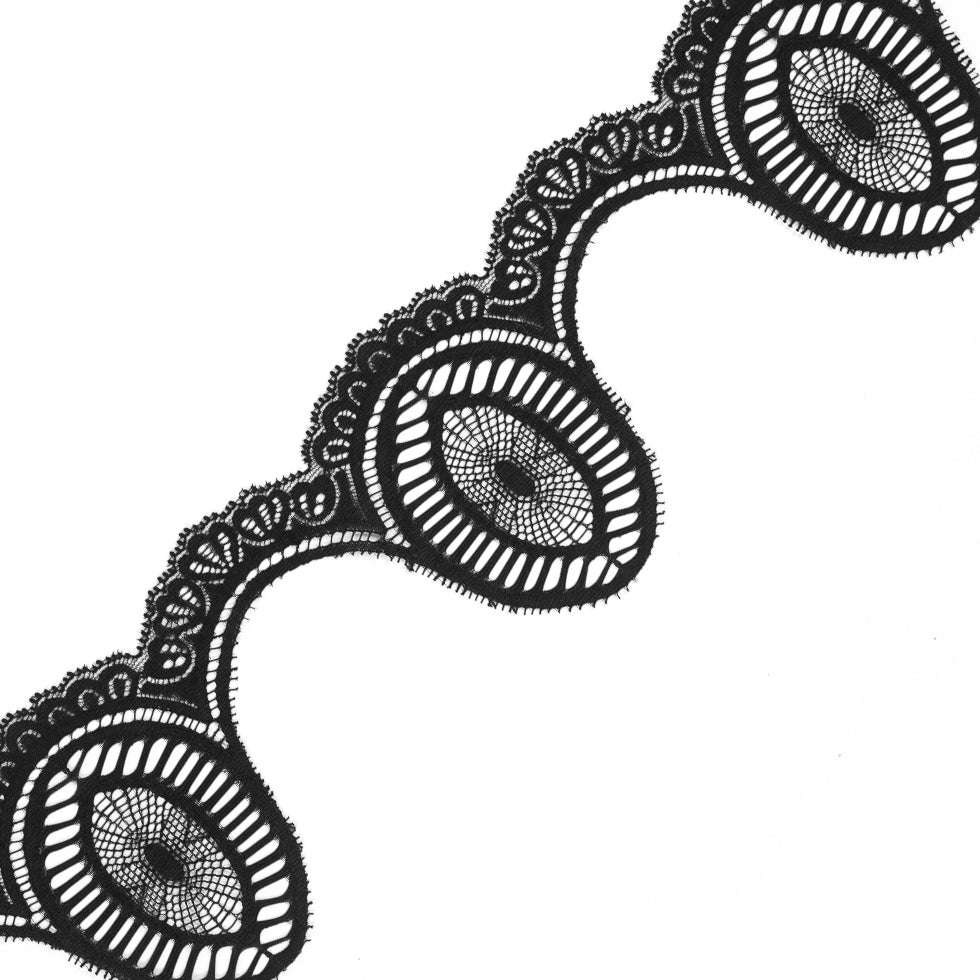 4.25" Black Fine Lace Trimming 4.25" Black Fine Lace Trimming