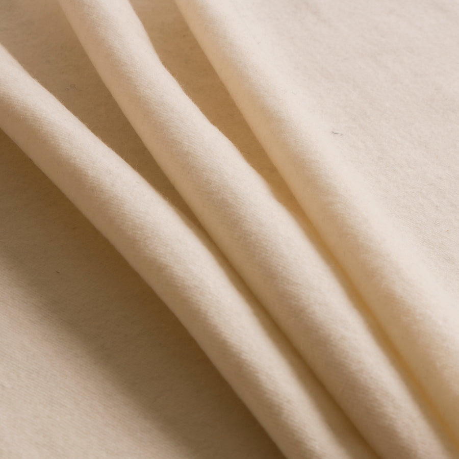 Cream Blended Brushed Wool Twill - Folded Cream Blended Brushed Wool Twill - Folded