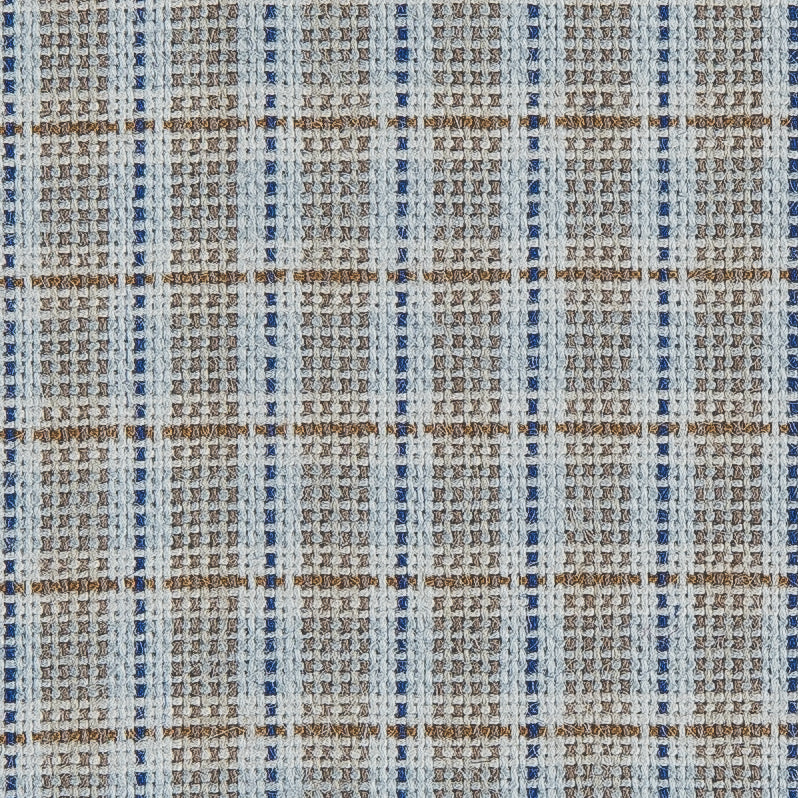 Blue/Brown Checkered Cotton Shirting - Detail Blue/Brown Checkered Cotton Shirting - Detail