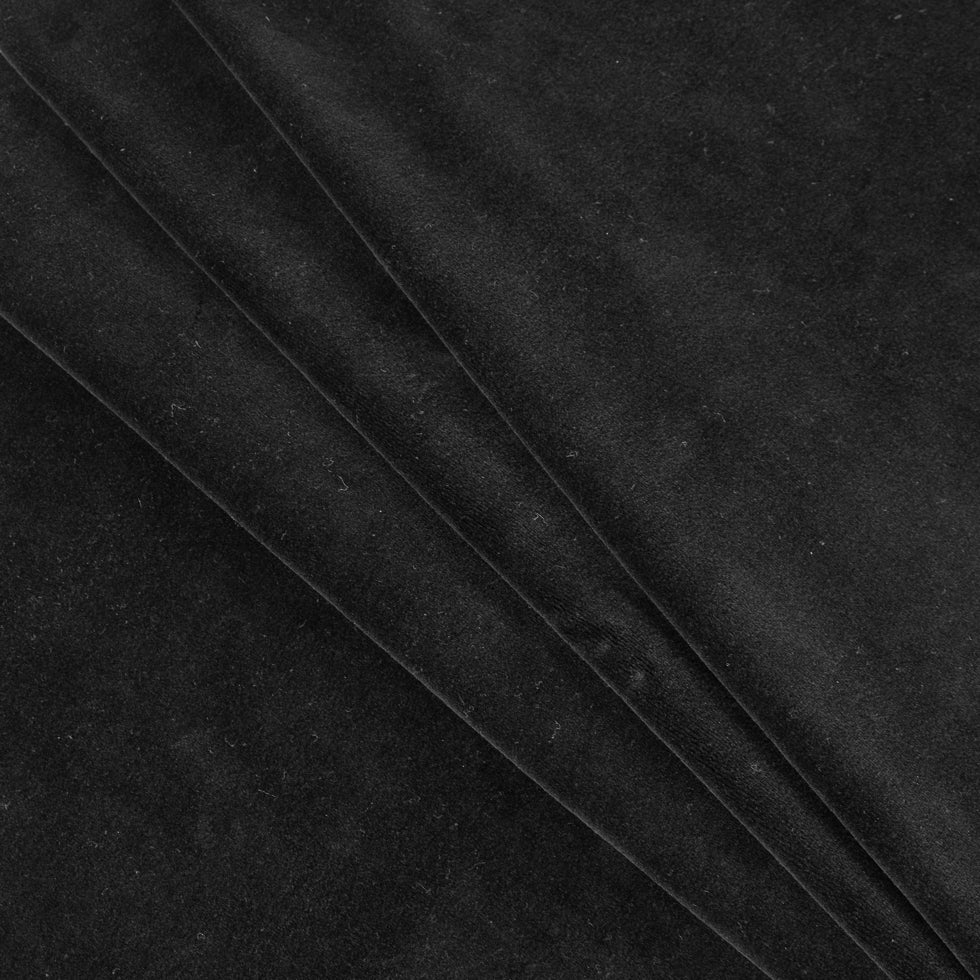 Black Rayon Stretch Velour - Folded Black Rayon Stretch Velour - Folded