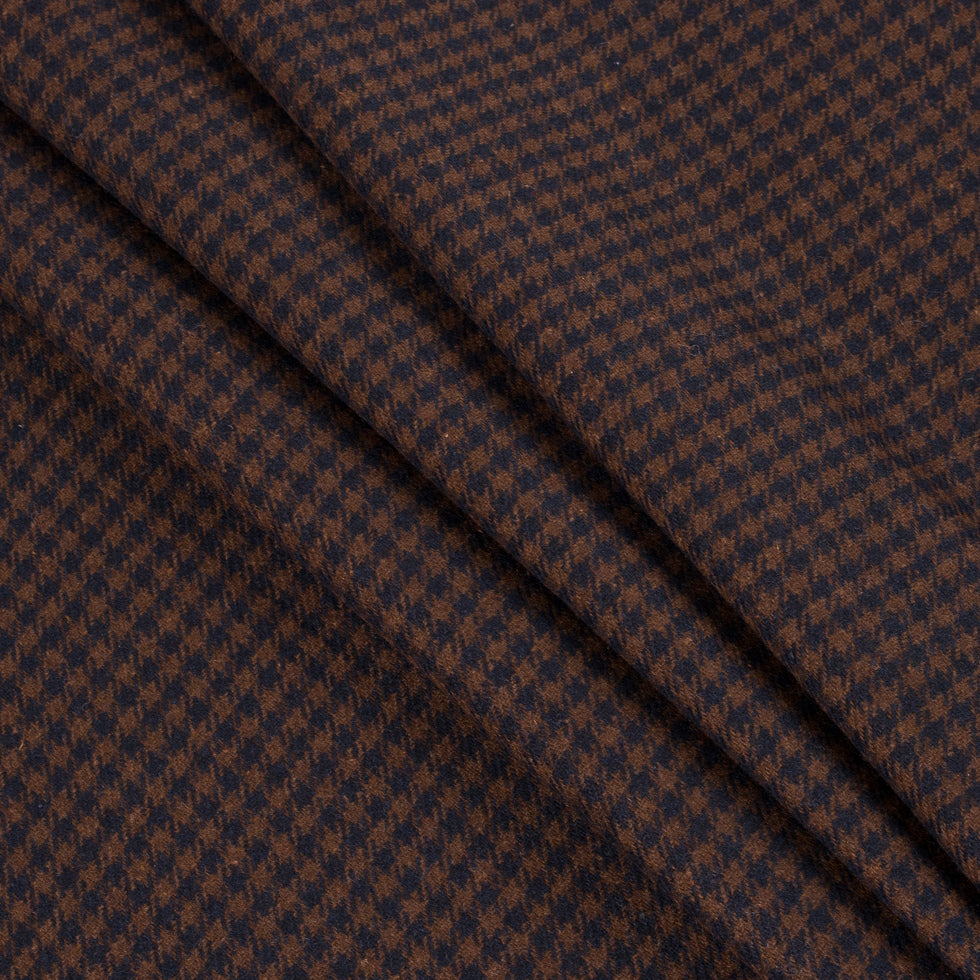 Brown/Navy Shepherd's Check Heavy Wool Suiting Folded Brown/Navy Shepherd's Check Heavy Wool Suiting Folded