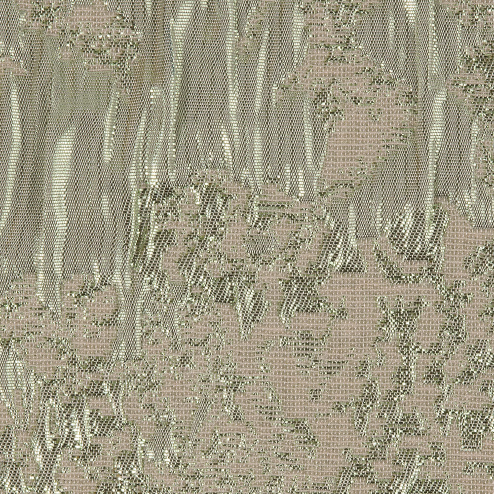 Metallic Green/Ivory Abstract Brocade - Detail Metallic Green/Ivory Abstract Brocade - Detail