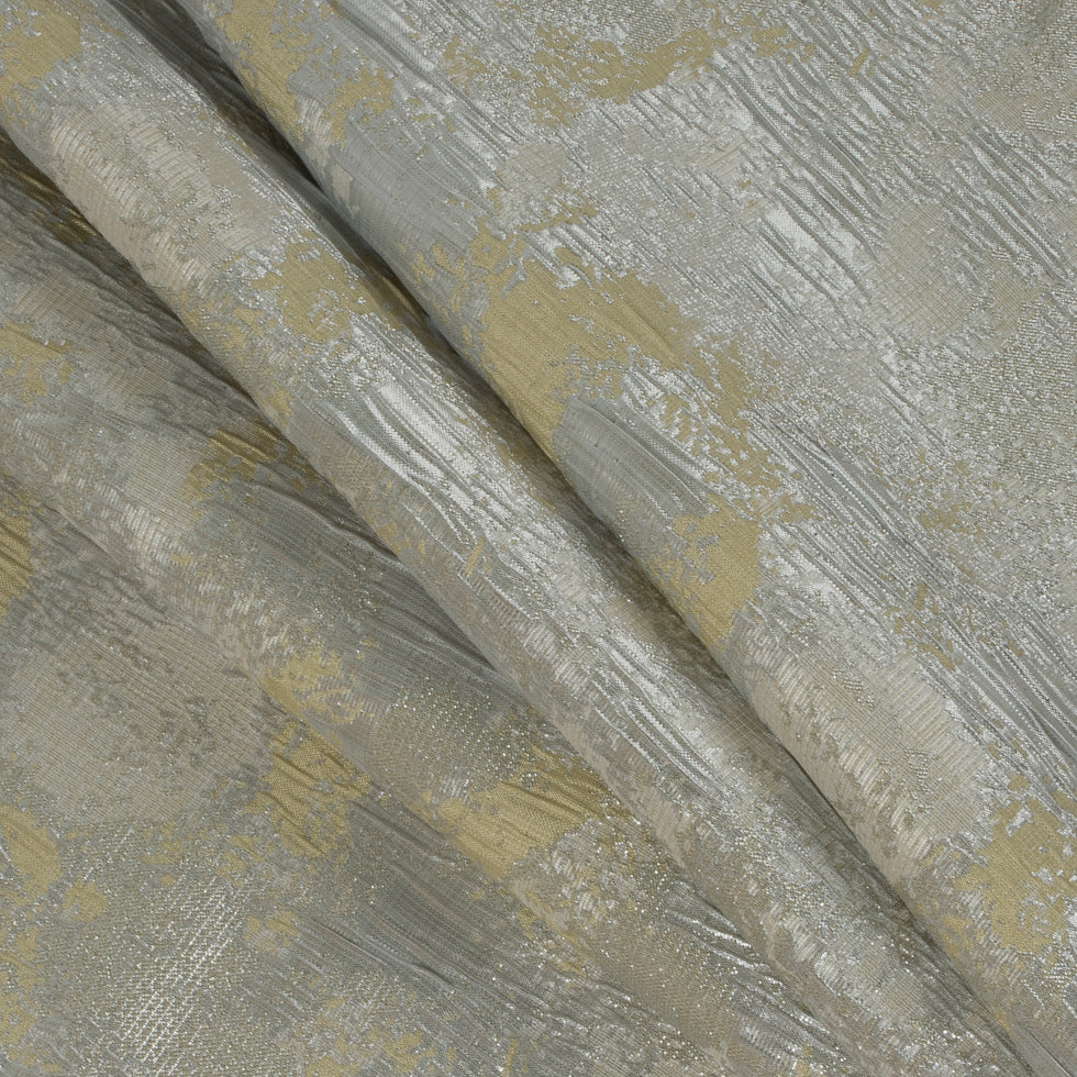 Metallic Silver/Lime/Ivory Abstract Brocade Folded Metallic Silver/Lime/Ivory Abstract Brocade Folded
