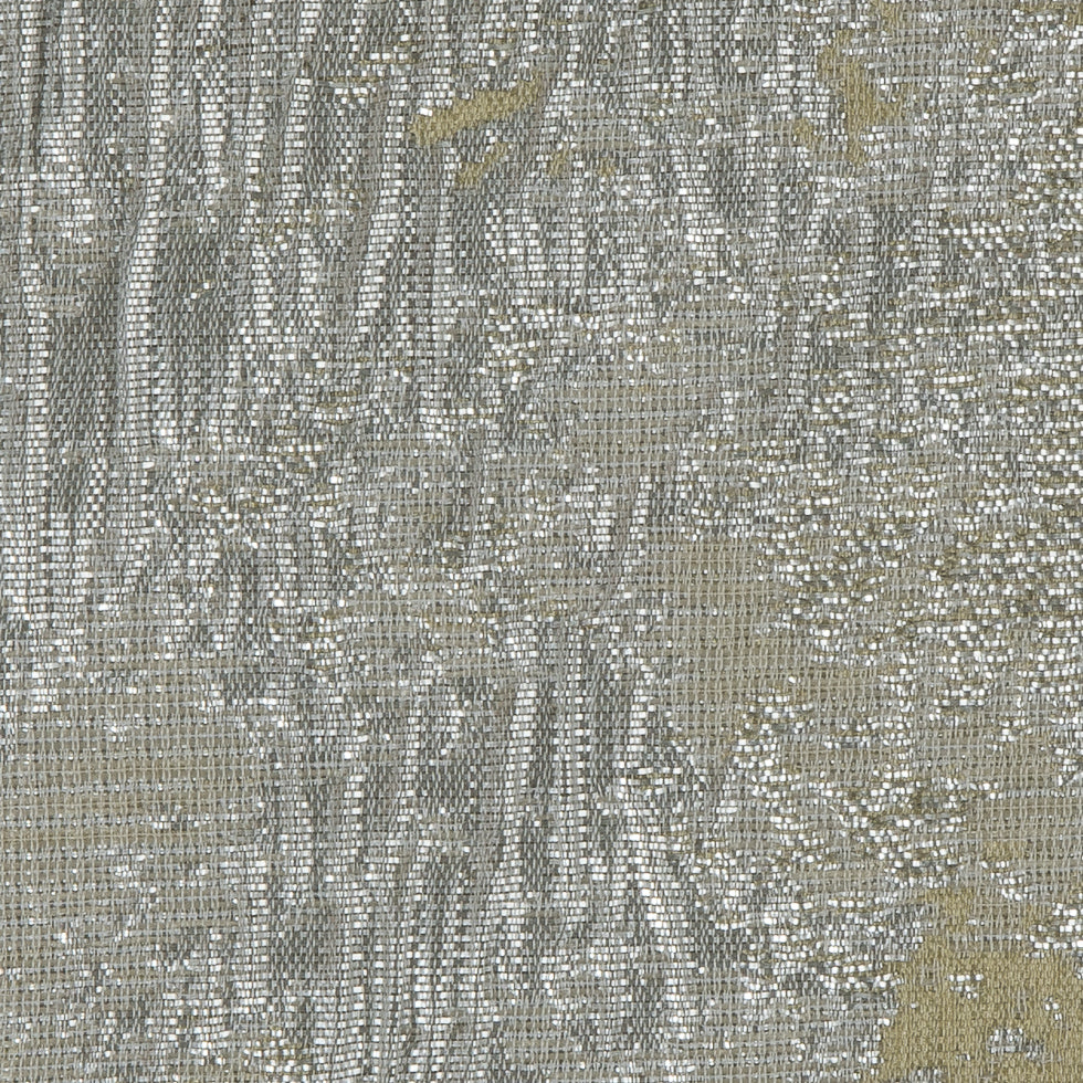 Metallic Silver/Lime/Ivory Abstract Brocade Detail Metallic Silver/Lime/Ivory Abstract Brocade Detail