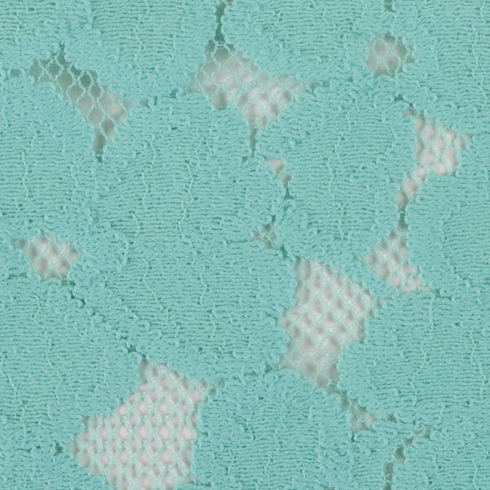 Mint Green Floral Lace w/ Netting Detail Mint Green Floral Lace w/ Netting Detail