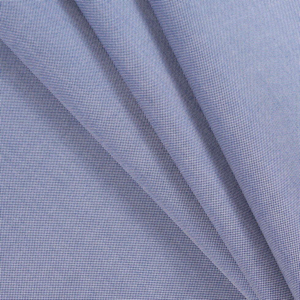Navy/White Pinpoint Twill Mercerized Cotton Shirting - Detail Navy/White Pinpoint Twill Mercerized Cotton Shirting - Detail