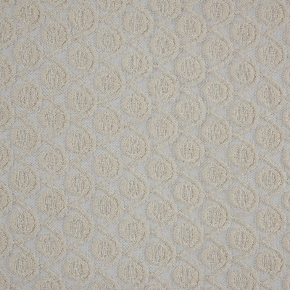 Famous NYC Designer Off-White Scalloped Lace on Netting Famous NYC Designer Off-White Scalloped Lace on Netting