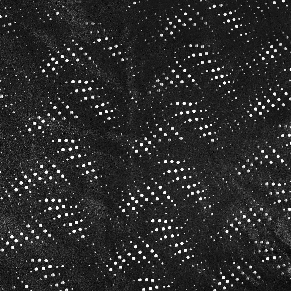 Medium Black Abstract Perforated Lamb Leather Detail Medium Black Abstract Perforated Lamb Leather Detail