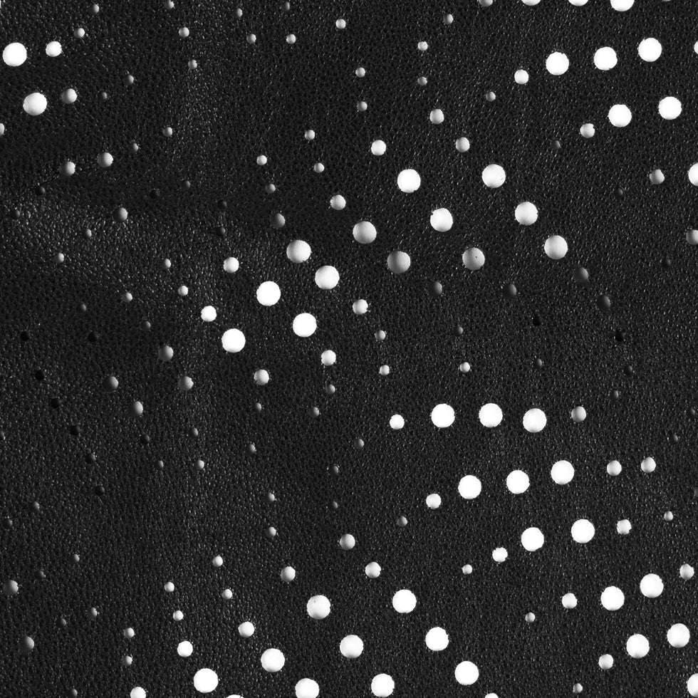 Medium Black Abstract Perforated Lamb Leather Full Medium Black Abstract Perforated Lamb Leather Full