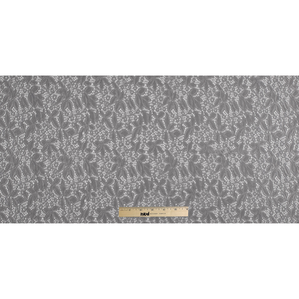 Stretch Lace - Gray Floral - Katerina Collection Folded Stretch Lace - Gray Floral - Katerina Collection Folded