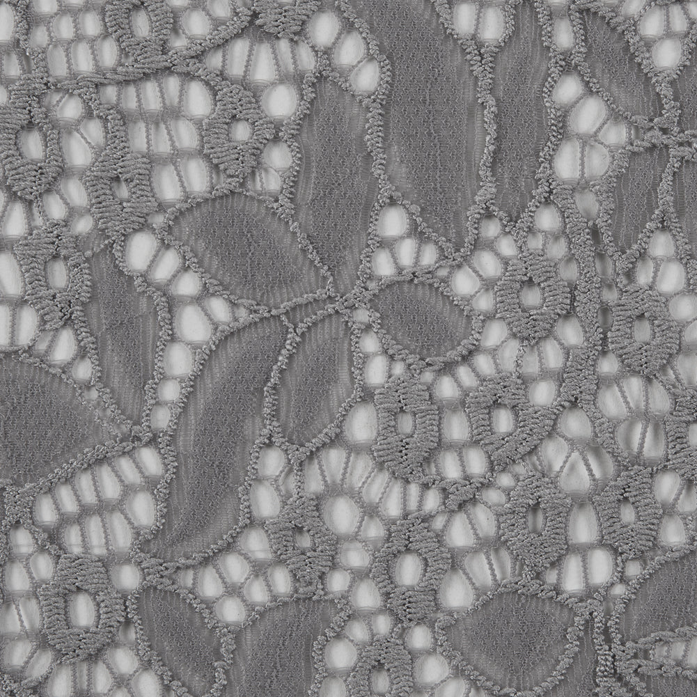 Stretch Lace - Gray Floral - Katerina Collection Full Stretch Lace - Gray Floral - Katerina Collection Full