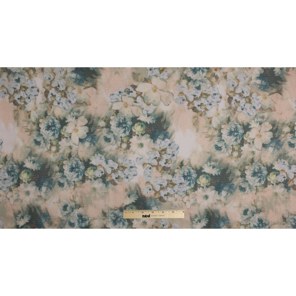 Green/Yellow Floral Printed Wonder Mesh Full Green/Yellow Floral Printed Wonder Mesh Full