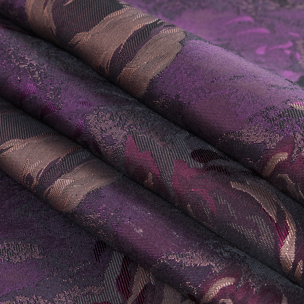 Pink/Purple/Gold Metallic Rose Patterned Brocade Folded Pink/Purple/Gold Metallic Rose Patterned Brocade Folded