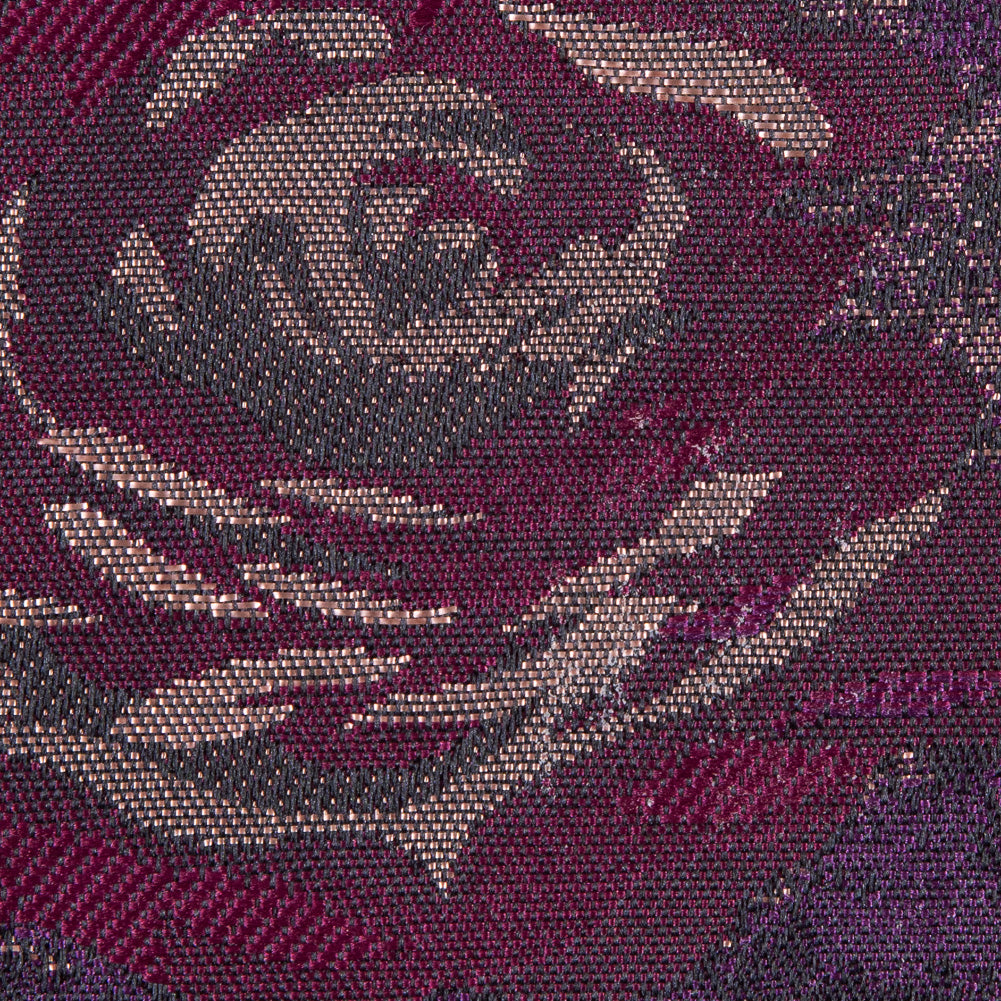 Pink/Purple/Gold Metallic Rose Patterned Brocade Detail Pink/Purple/Gold Metallic Rose Patterned Brocade Detail