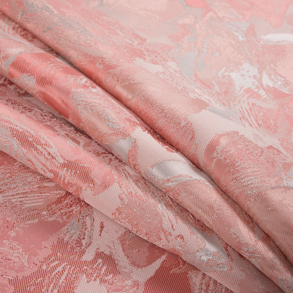 Metallic Silver/Pink Abstract Jacquard/Brocade Detail Metallic Silver/Pink Abstract Jacquard/Brocade Detail