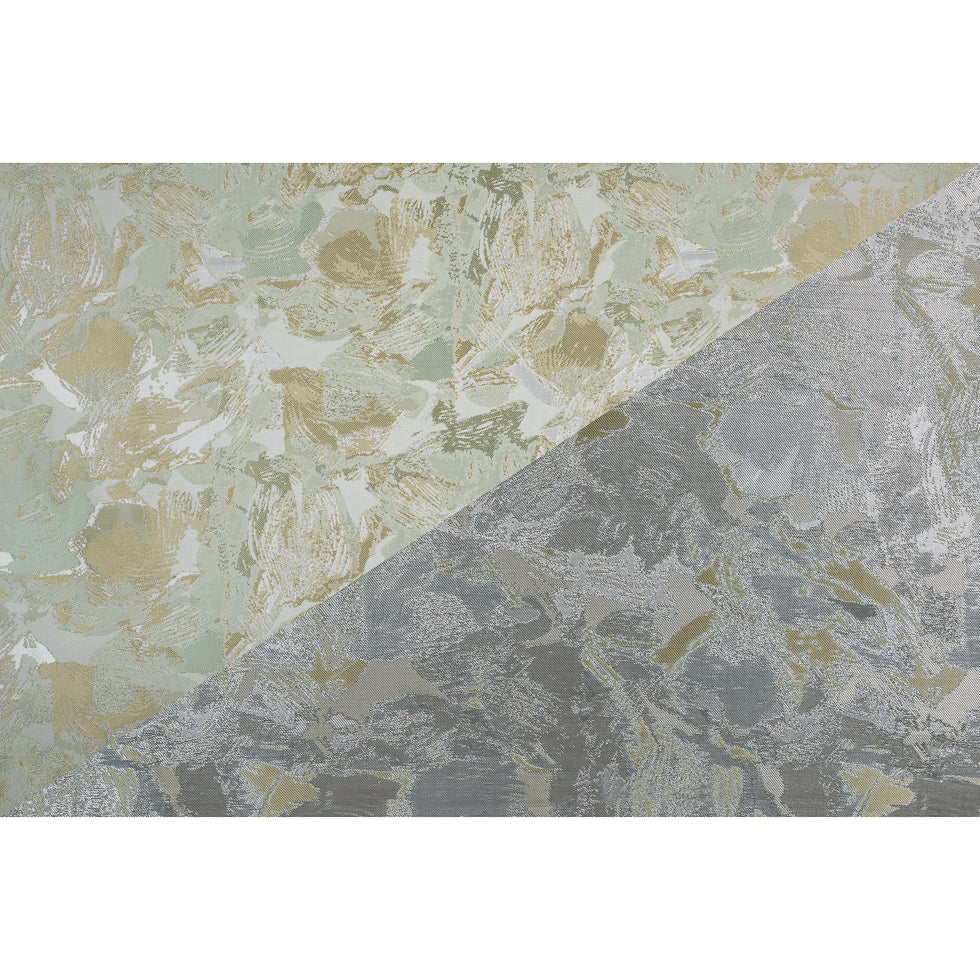 Metallic Silver/Green Abstract Jacquard/Brocade - Folded Metallic Silver/Green Abstract Jacquard/Brocade - Folded