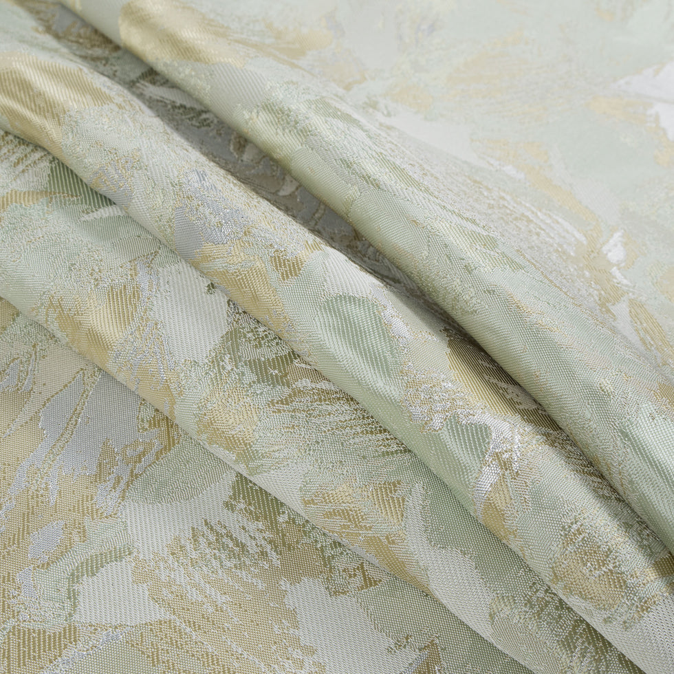 Metallic Silver/Green Abstract Jacquard/Brocade - Detail Metallic Silver/Green Abstract Jacquard/Brocade - Detail
