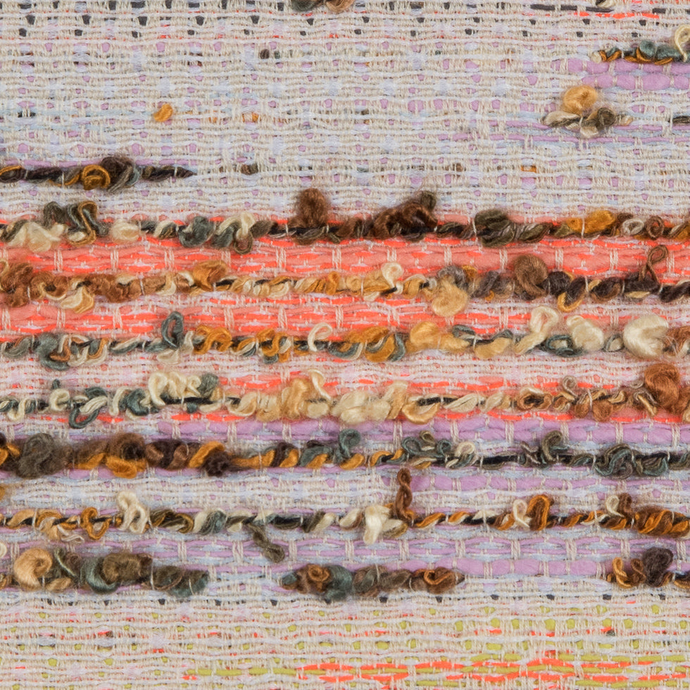 Italian Neon Coral/Lavender Novelty Woven Boucle - Detail Italian Neon Coral/Lavender Novelty Woven Boucle - Detail