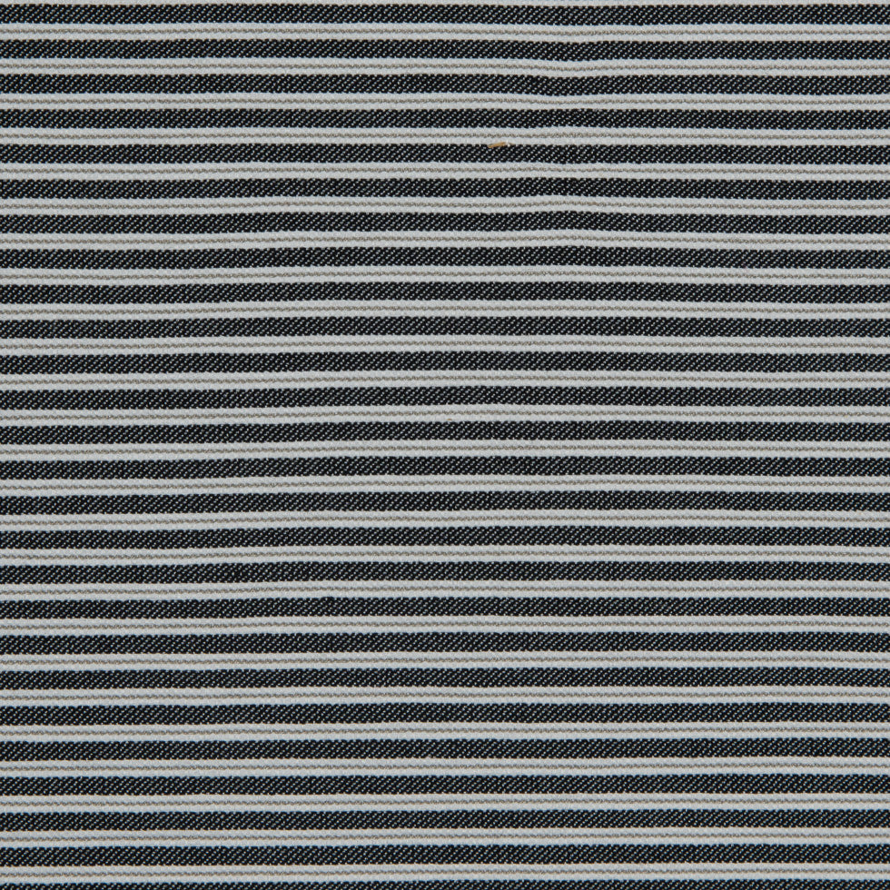 Black/White/Gray Striped Stretch Cotton Woven Black/White/Gray Striped Stretch Cotton Woven