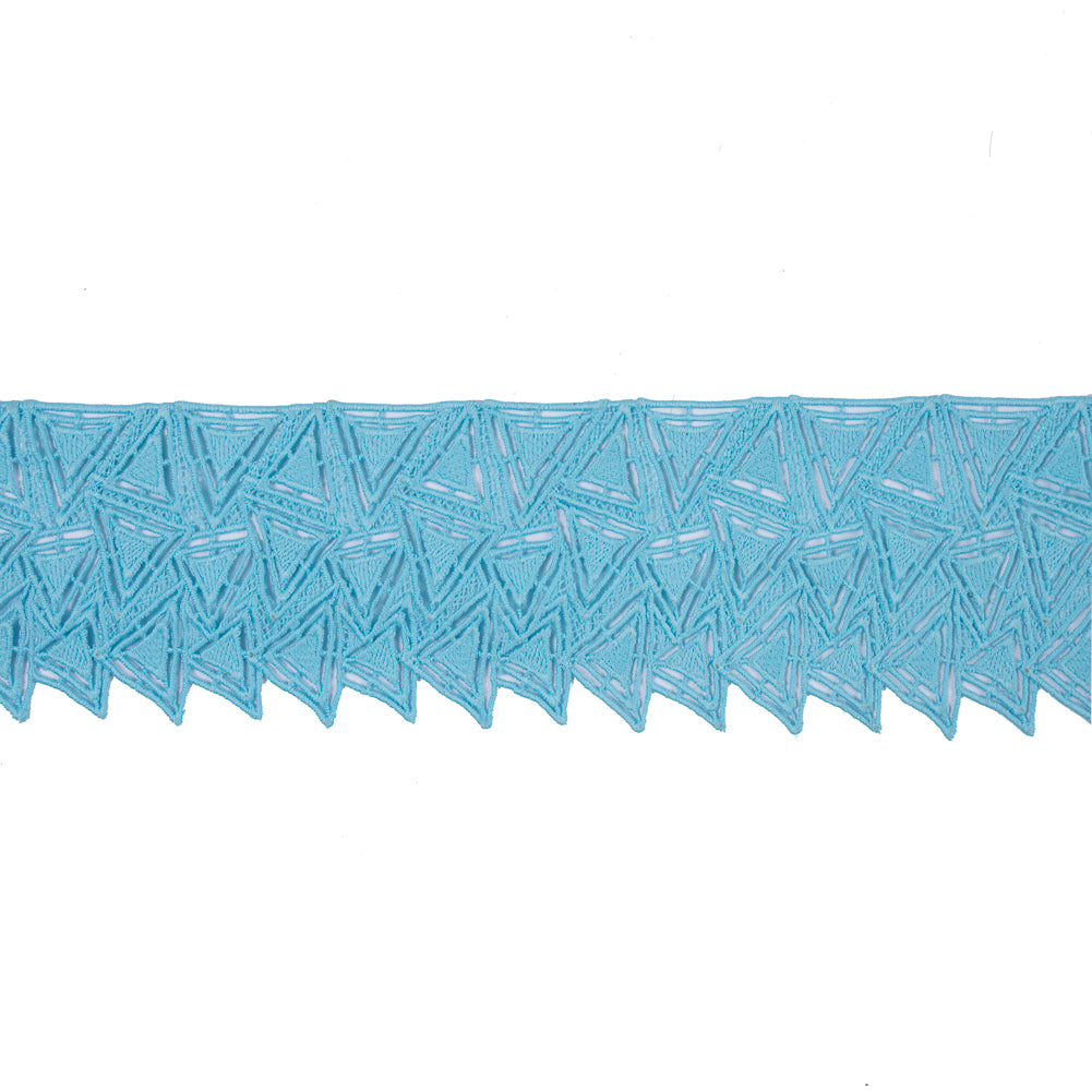 Light Turquoise Geometric Venise Lace Trim - 3.25" Light Turquoise Geometric Venise Lace Trim - 3.25"