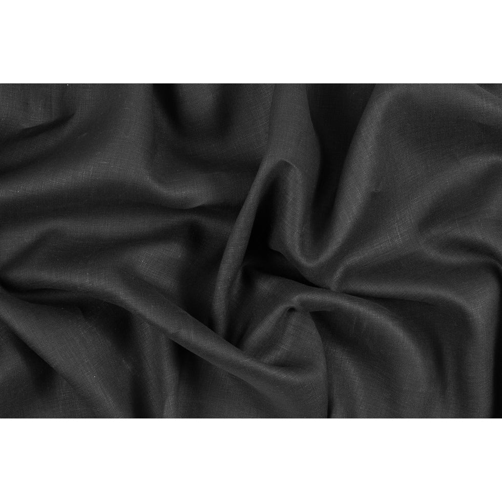Black Medium-Weight Linen - Folded Black Medium-Weight Linen - Folded