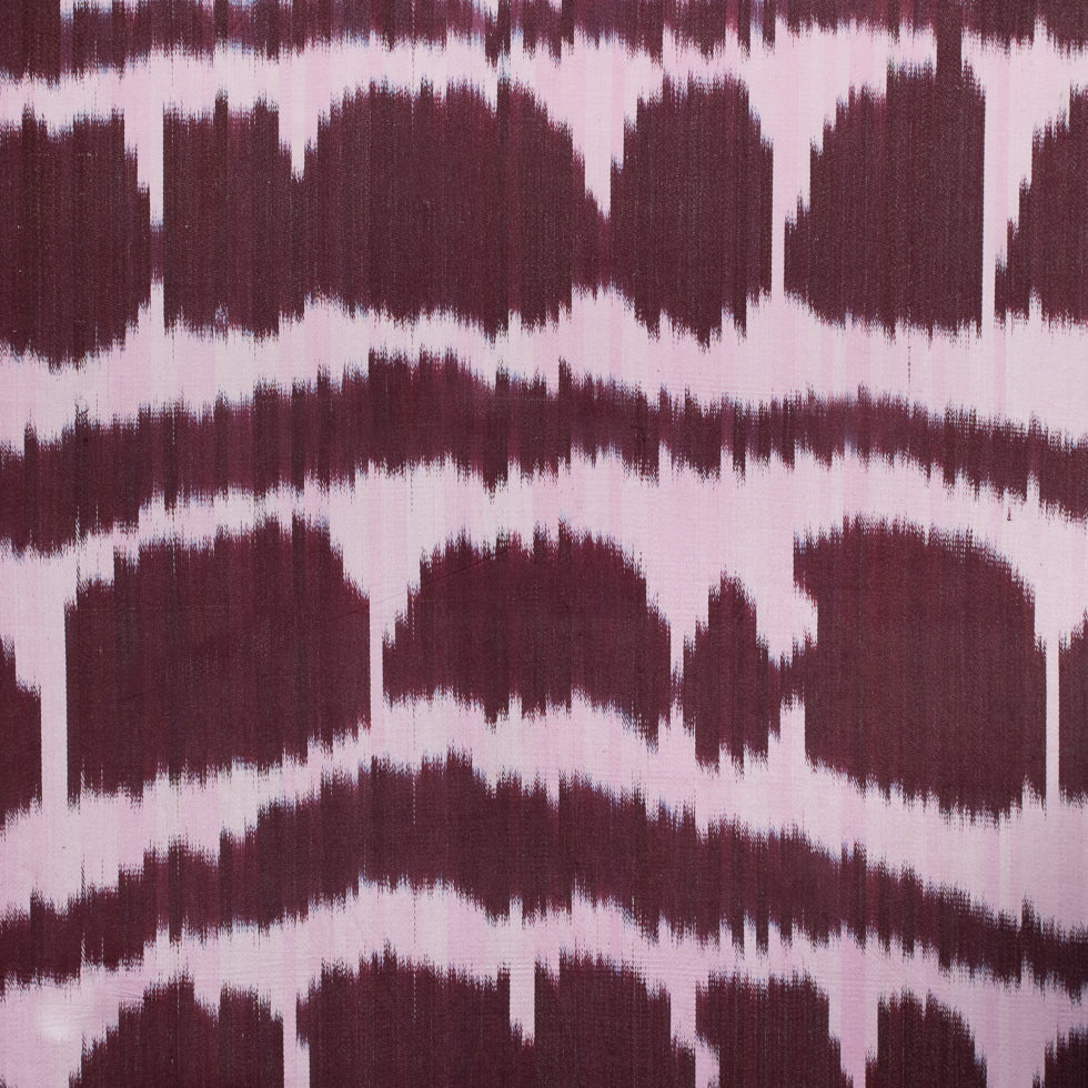 Oscar de la Renta Pink/Wine Ikat Silk-Cotton Satin Oscar de la Renta Pink/Wine Ikat Silk-Cotton Satin