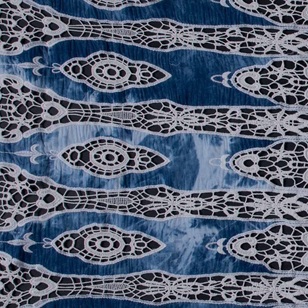 Denim and Ivory Novelty Cotton Lace Denim and Ivory Novelty Cotton Lace