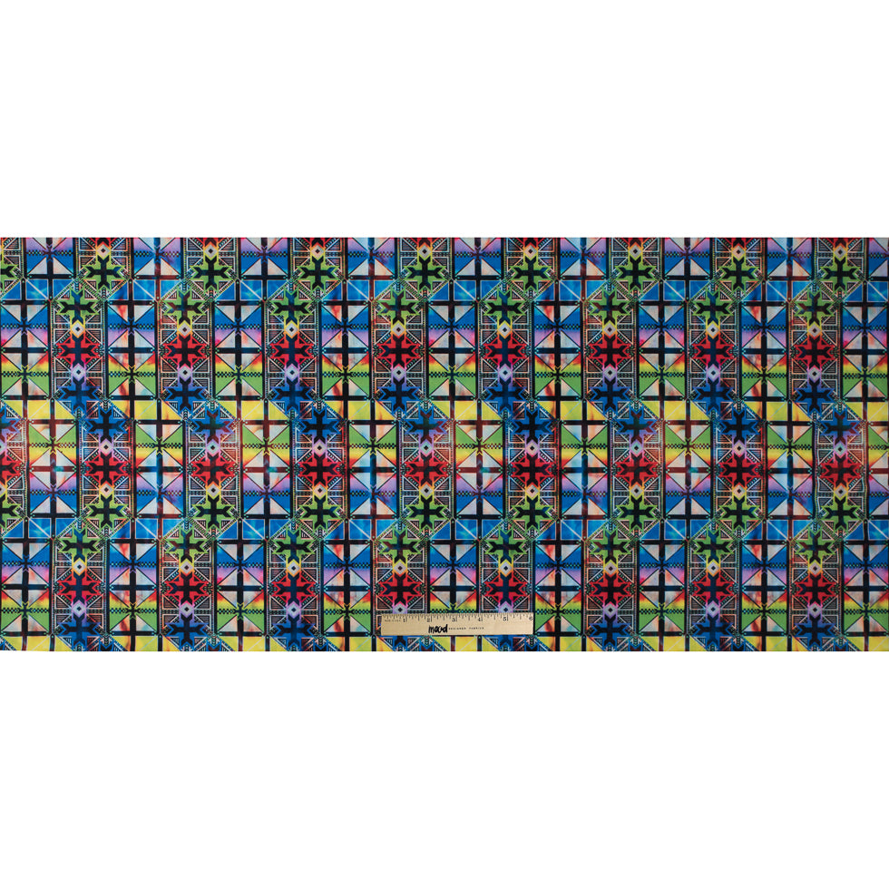 Max-Dri Performance Tricot, Anti-Microbial - Blue and Multi-Colored Geometric Full Max-Dri Performance Tricot, Anti-Microbial - Blue and Multi-Colored Geometric Full