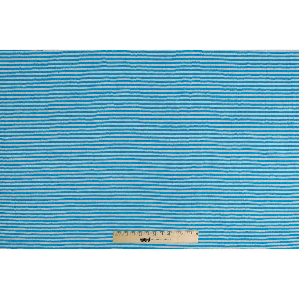 Malibu Blue/White Candy Striped Crinkled Organdy Full Malibu Blue/White Candy Striped Crinkled Organdy Full