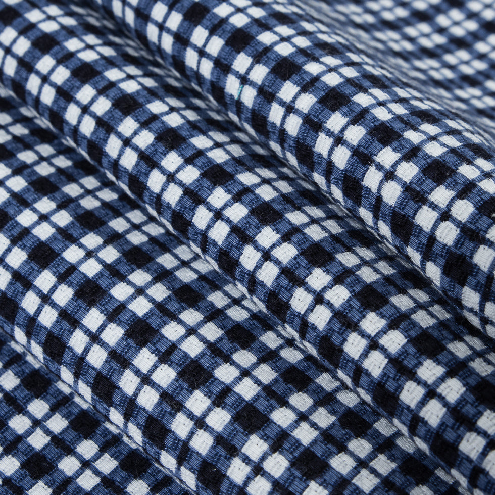 Star Sapphire/White Plaid Printed Riviera Pique Folded Star Sapphire/White Plaid Printed Riviera Pique Folded