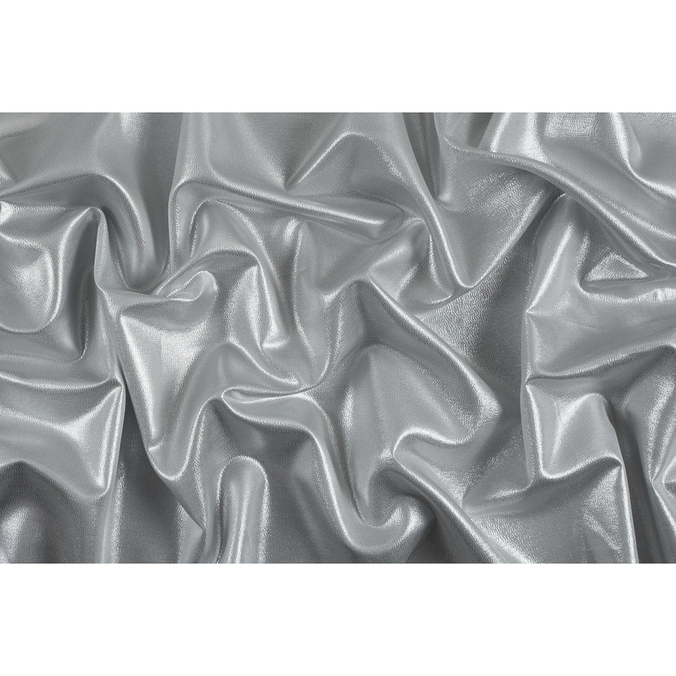 Metallic Polyester Lame - Silver and White Folded Metallic Polyester Lame - Silver and White Folded