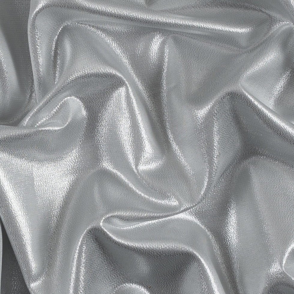 Metallic Polyester Lame - Silver and White Metallic Polyester Lame - Silver and White
