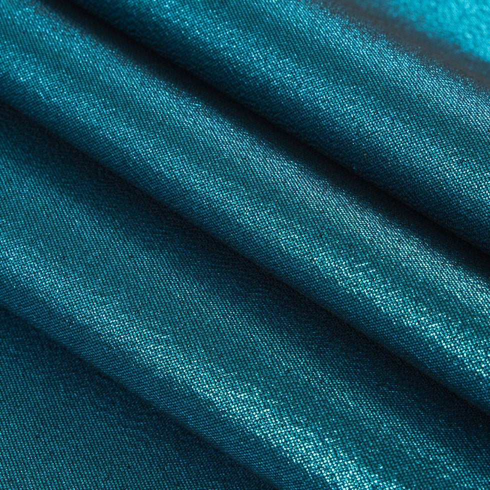 Aqua/Black Metallic Polyester Lame - Detail Aqua/Black Metallic Polyester Lame - Detail