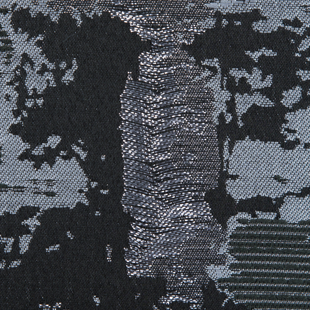 Steel Gray and Black Abstract Metallic Jacquard Detail Steel Gray and Black Abstract Metallic Jacquard Detail