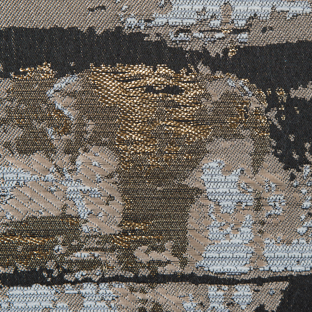 Beige and Gold Abstract Metallic Jacquard Full Beige and Gold Abstract Metallic Jacquard Full