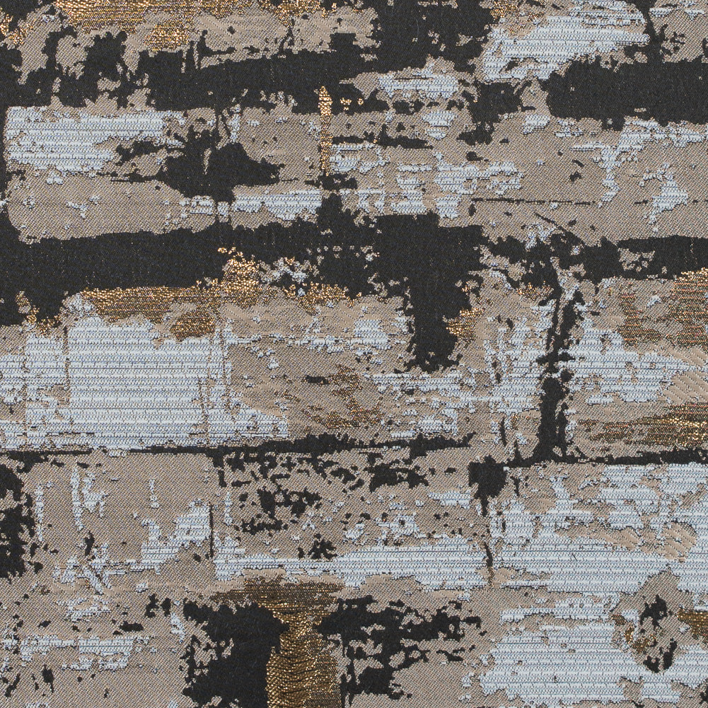 Beige and Gold Abstract Metallic Jacquard Beige and Gold Abstract Metallic Jacquard