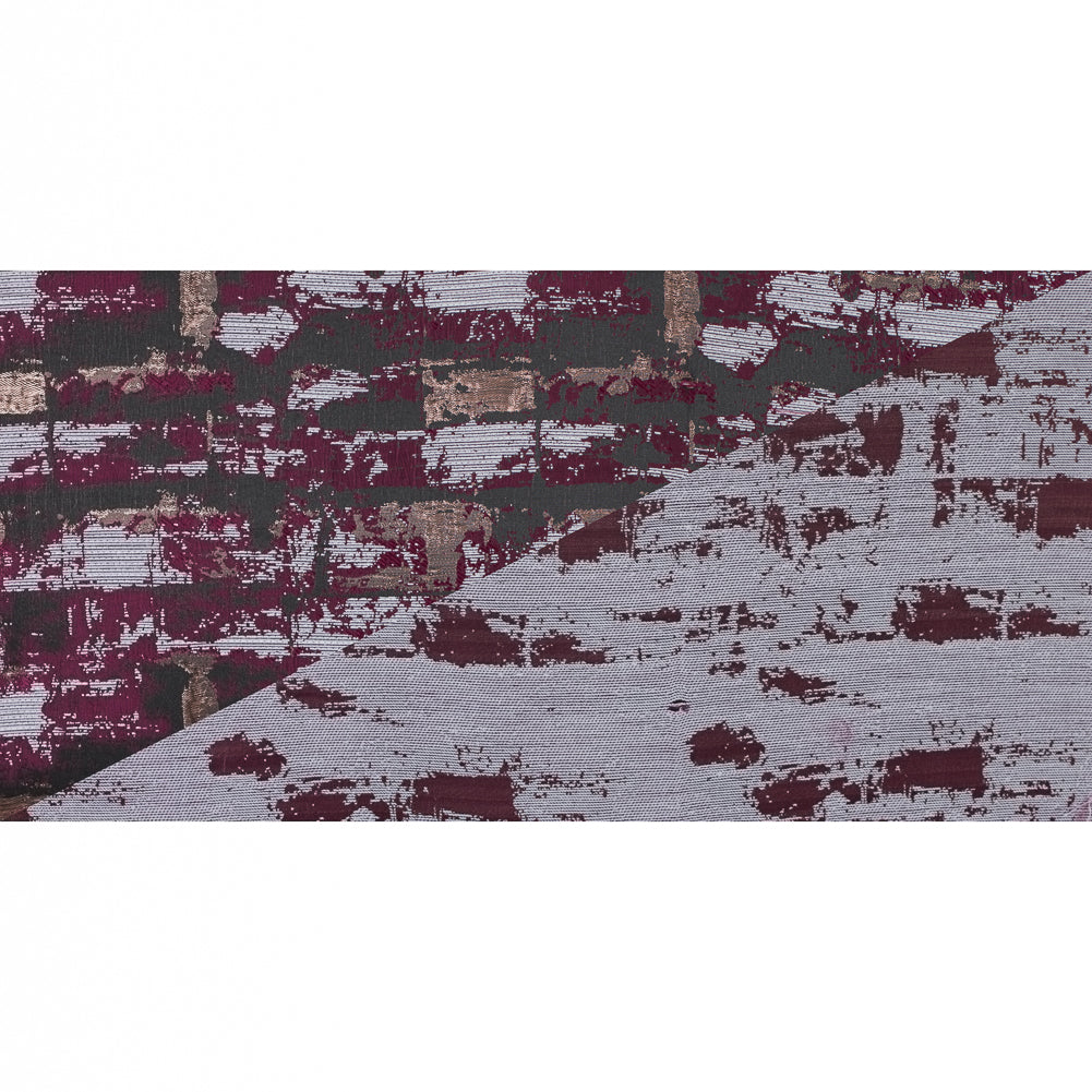 Maroon and Copper Abstract Metallic Jacquard Folded Maroon and Copper Abstract Metallic Jacquard Folded