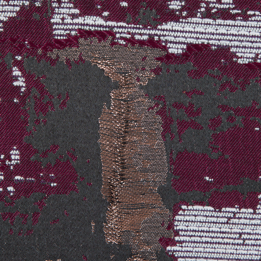 Maroon and Copper Abstract Metallic Jacquard Full Maroon and Copper Abstract Metallic Jacquard Full