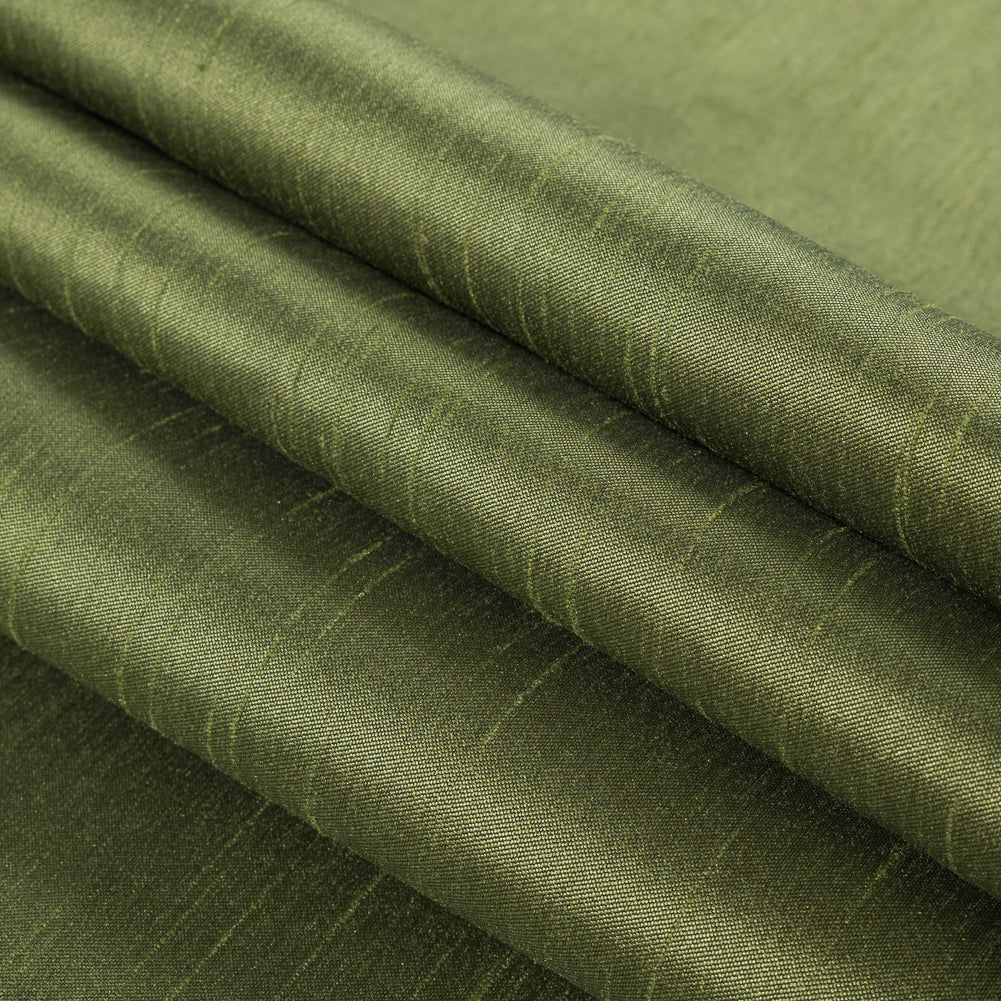 Spinach Green Solid Polyester Shantung Folded Spinach Green Solid Polyester Shantung Folded