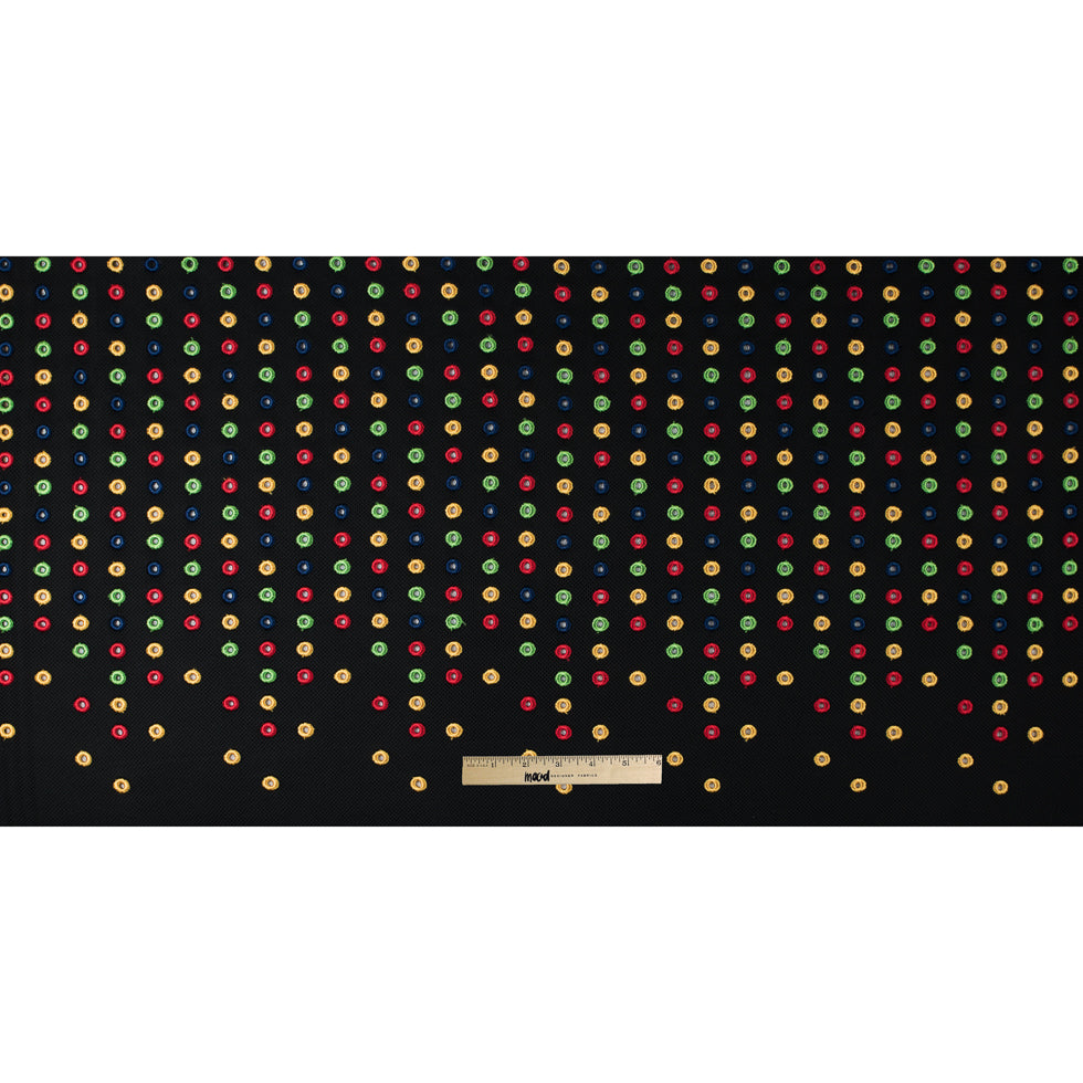 Italian Black/Multi-Colored Embroidered Spacer Mesh Full Italian Black/Multi-Colored Embroidered Spacer Mesh Full