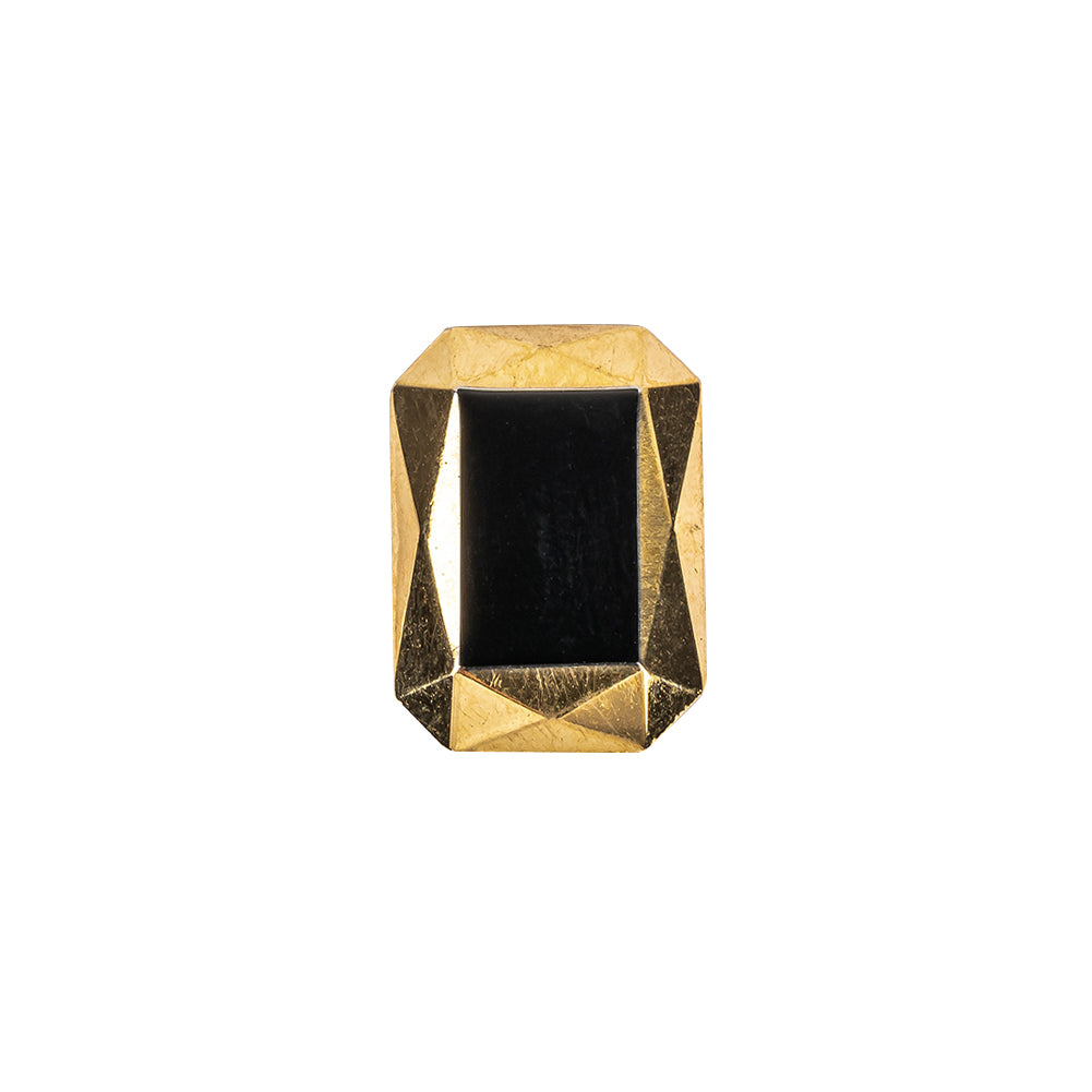 Black and Gold Glass Self Back Button - 30L/19mm Black and Gold Glass Self Back Button - 30L/19mm