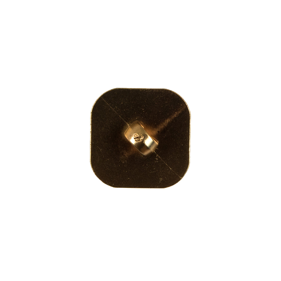 Faceted Square Gold Plastic Button - 24L/15mm Detail Faceted Square Gold Plastic Button - 24L/15mm Detail