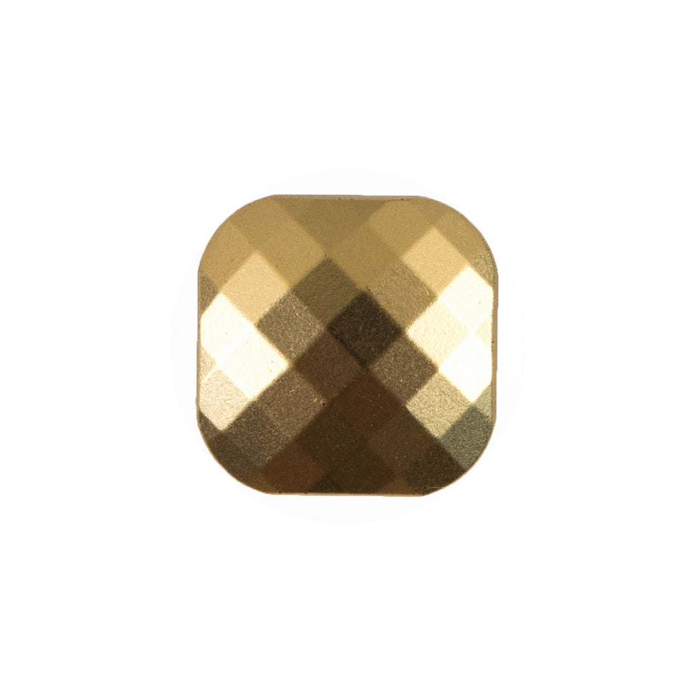 Faceted Square Gold Plastic Button - 36L/23mm Faceted Square Gold Plastic Button - 36L/23mm