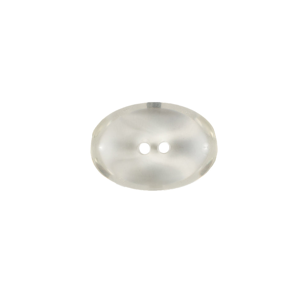 Clear Oval Plastic Button - 32L/20MM - Detail Clear Oval Plastic Button - 32L/20MM - Detail